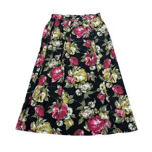 Vintage 1990s In Group Limited Floral Rayon Skirt Made in USA